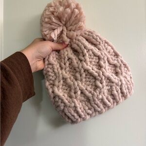 Sole Society Cream Chunky Knit Beanie